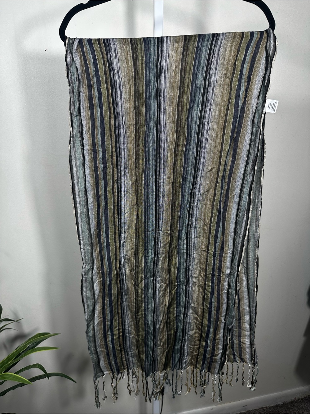 M30. Mossimo Target Striped Rayon Oversized Scarf Wrap Fringe Made in India